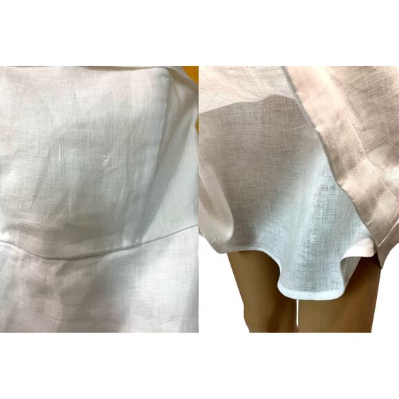 New DISSH Aisle White Linen Back Bow Mini Dress | size 4 - Picture 9 of 10